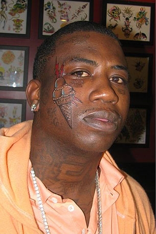 gucci man tattoo on face. Rapper Gucci Mane#39;s newest