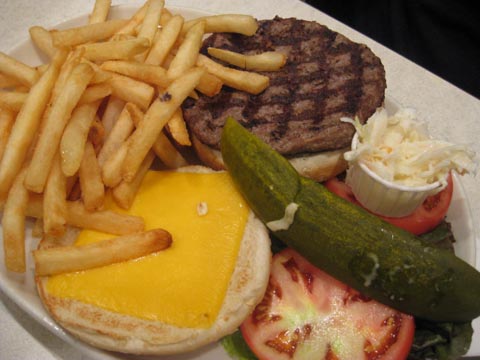 Bison Burger platter, $8.45