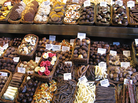 Chocolate and sweets from La Boqueria