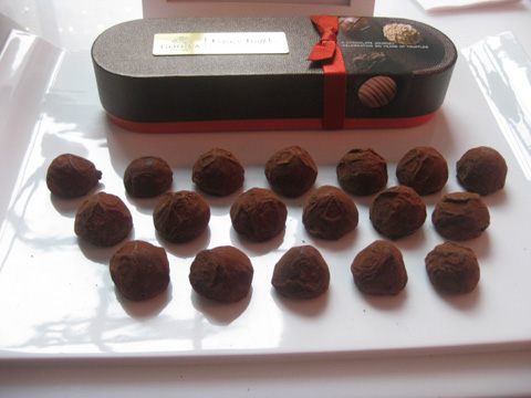 The original dark chocolate truffle rolled in cocoa powder
