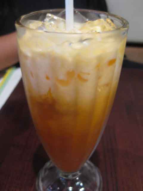 Thai ice tea, $3
