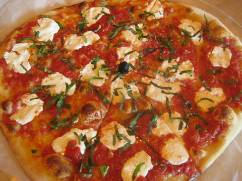  Margherita pizza, $17.50 for a large