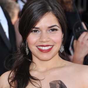 America Ferrera sports red lips, looking far from her TV counterpart 