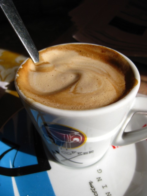 Our daily cappuccino in Rome from Eola Cafe on Viale Dei Quatro Venti