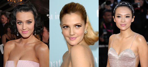 R-L: Katy Perry, Drew Barrymore, Zhang Ziyi