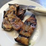Grilled king oyster mushrooms with tarragon butter